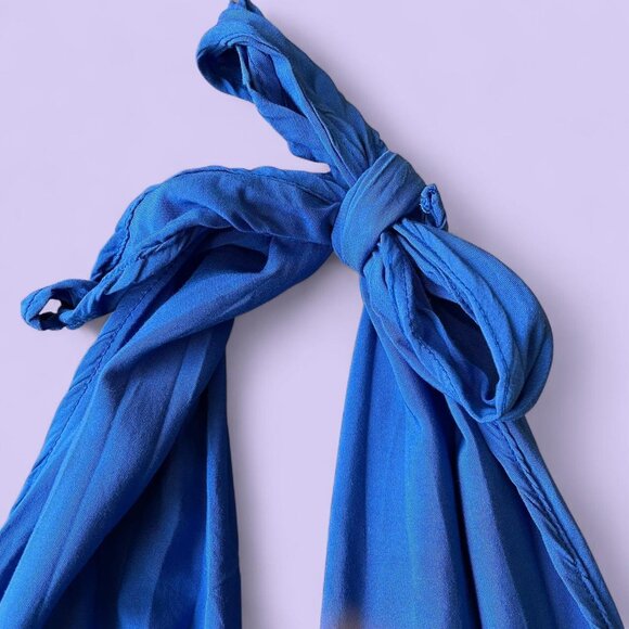 Vintage-Inspired Cobalt Blue Halter Top (S/M) - Picture 2 of 7